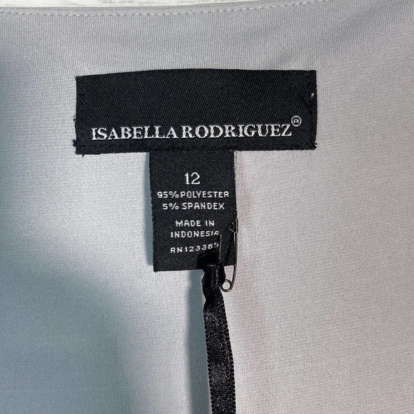 NEW Isabella Rodriguez Gray Cap Sleeve Dress Sz 12 Stretch Jersey - Picture 4 of 5